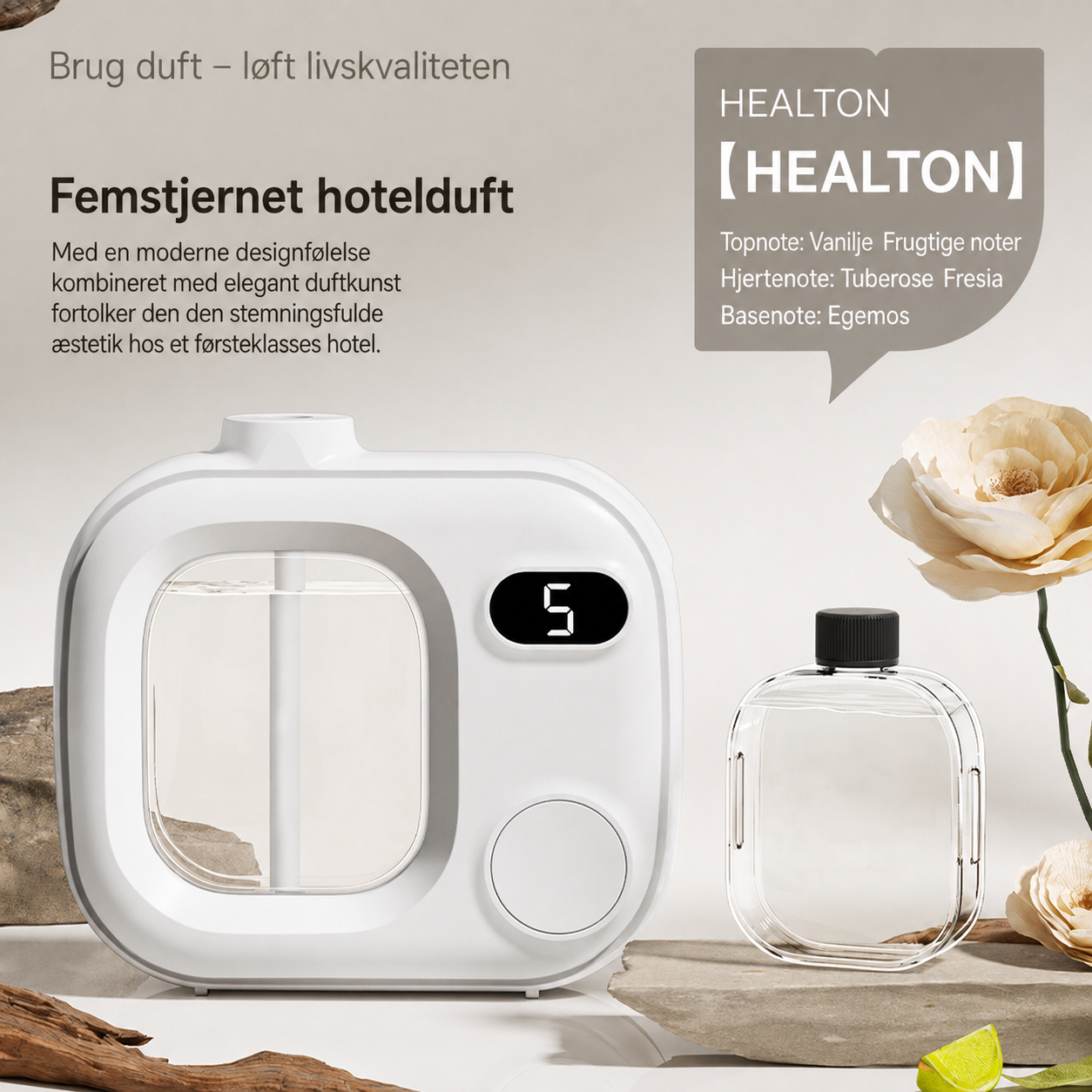 Smart LED-aromadiffuser med justerbar forstøvning