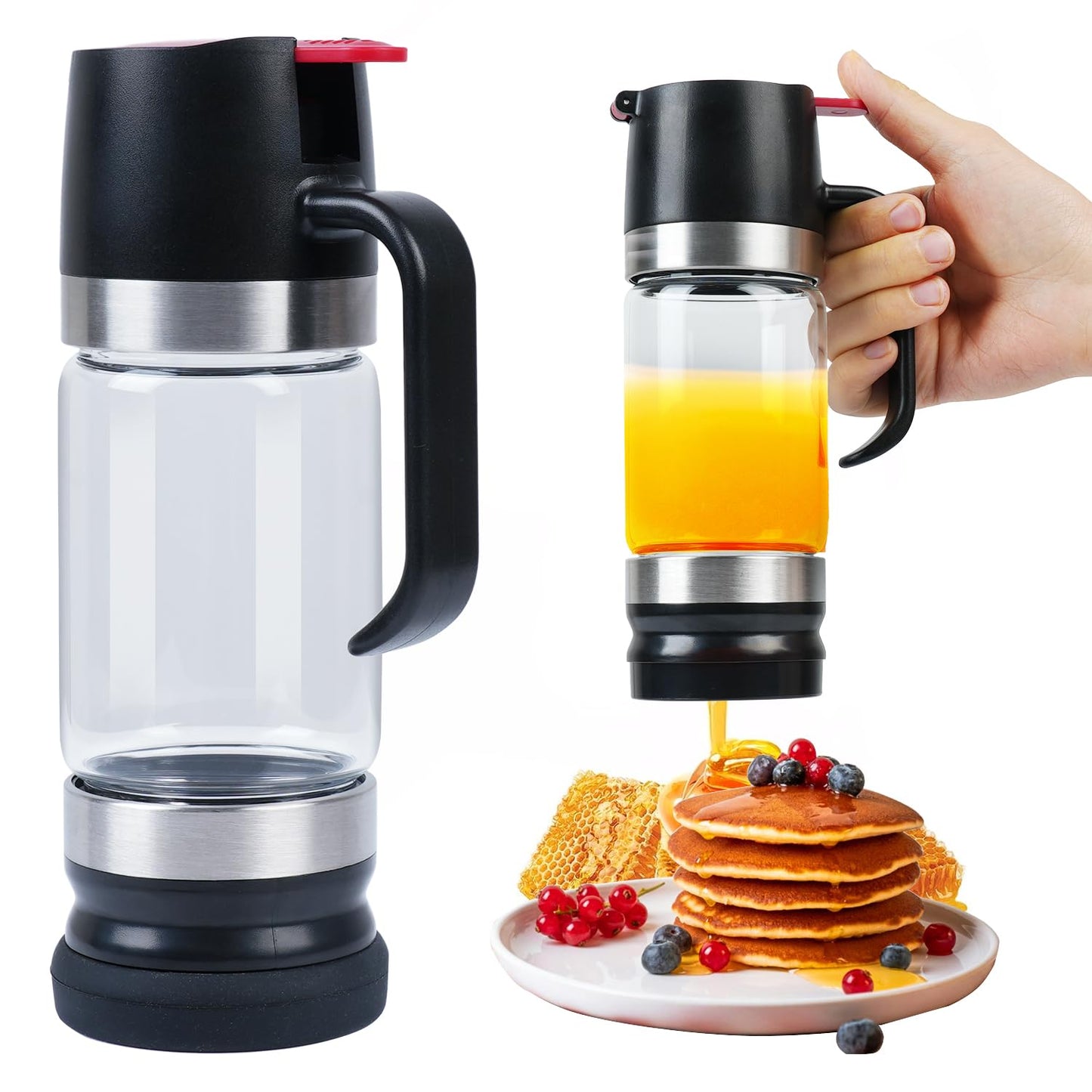 💥SIDSTE DAGSUDSALG 60% RABAT🍯✨ 237 ml drypfri honning- og sirupdispenser i glas