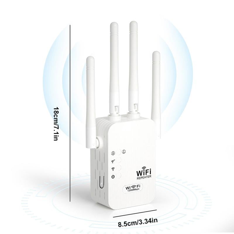 🏠 1200 Mbps WiFi-forstærker – dækker 930 m², 50 enheder og dual band boost 🌐