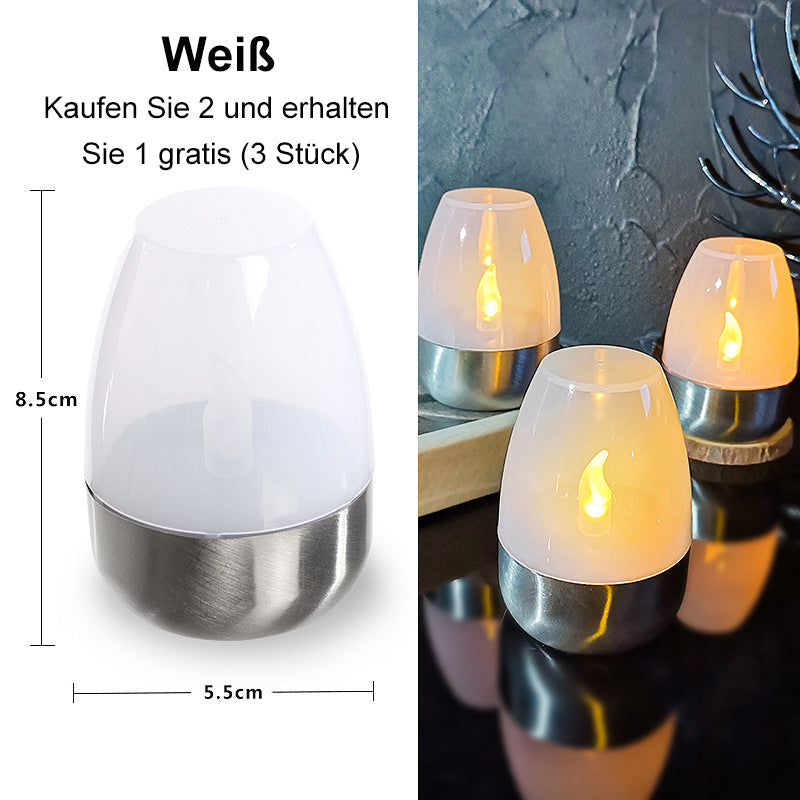 🕯️Solcelledrevne te-lys til udendørs brug – flimrende lys uden flamme, IP65 vandtæt bordlampe med LED-stearinlys og lyssensor fra skumring til daggry