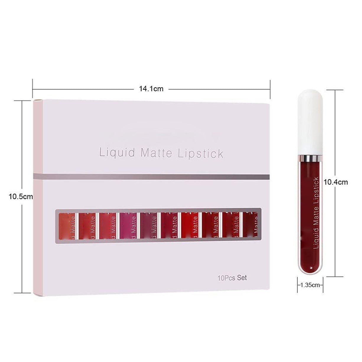 💝10 stk. Matte vandfaste læbepomader med lang holdbarhed