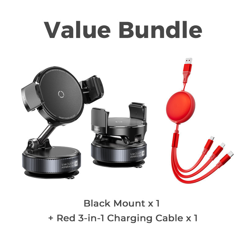 📢 50% RABAT NU! Magnetisk bilholder med vakuumsugekop – N55 & 1080° rotation