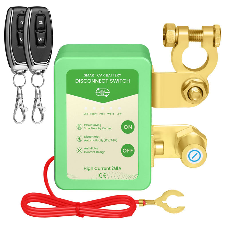 12V/24V Batteriafbryder med Fjernbetjening til Bil