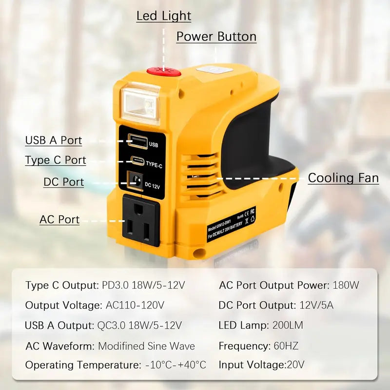 🔥Kompakt DC til AC-inverter - velegnet til biler, autocampere, udendørs brug og sommerhuse