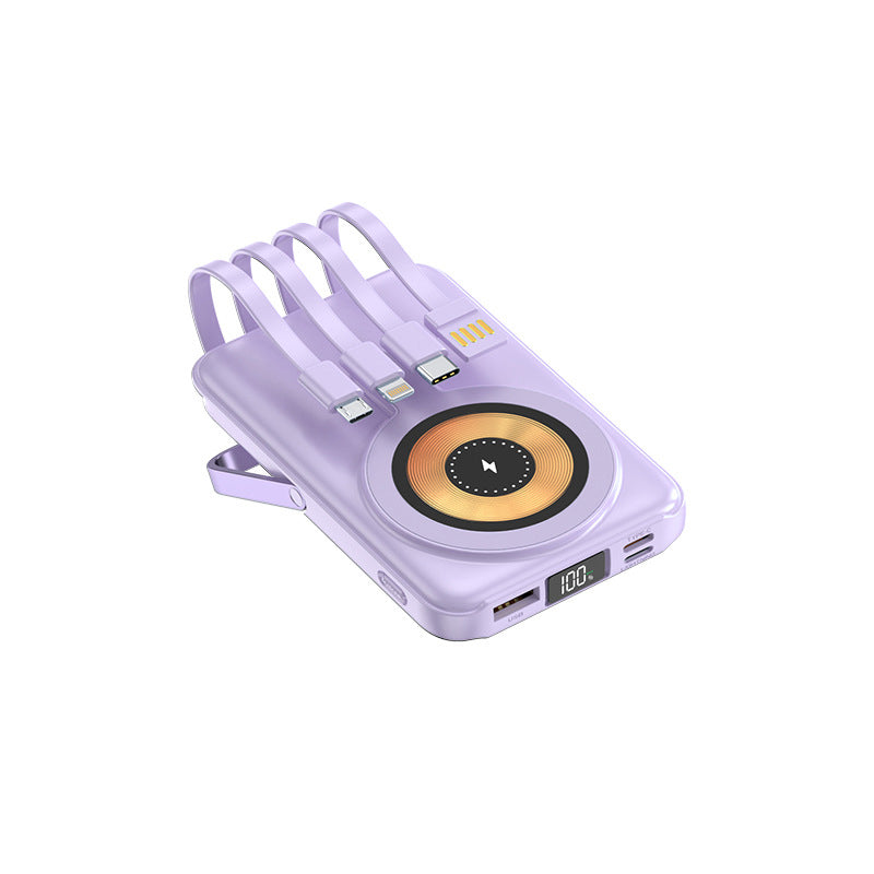 Magnetisk powerbank med stander og kabel