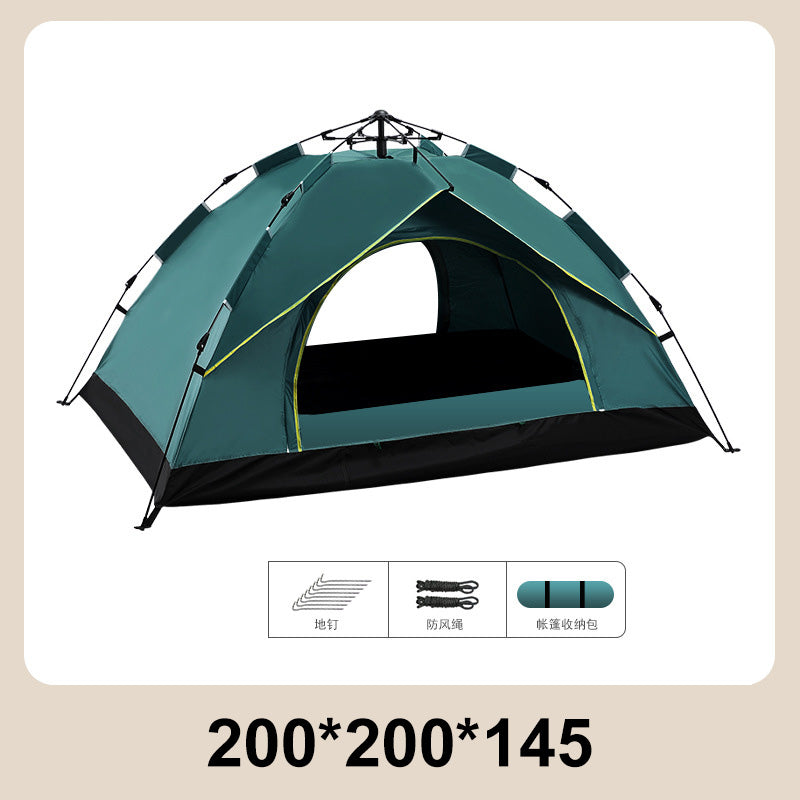 Automatisk hurtigtåbnende regntæt campingtelt-sæt
