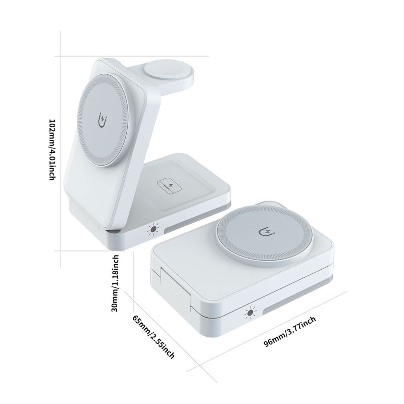 🔋 3-i-1 foldbar magnetisk ladestander til hverdagens enheder