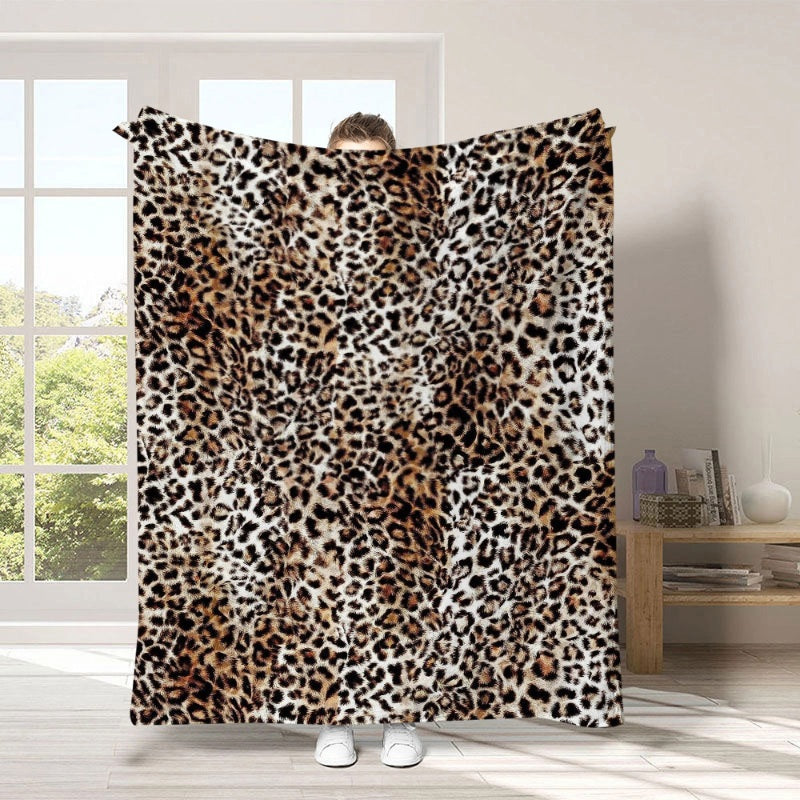 🛋️ Ekstra blød plaid med leopardmønster – hygge og stil i hjemmet ✨