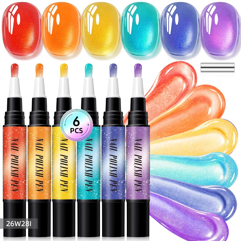 🎅SIDSTE DAG – POPULÆRT UDSALG – 50 % RABAT🌟😍Sæt med glitrende cat eye-neglelakpenne