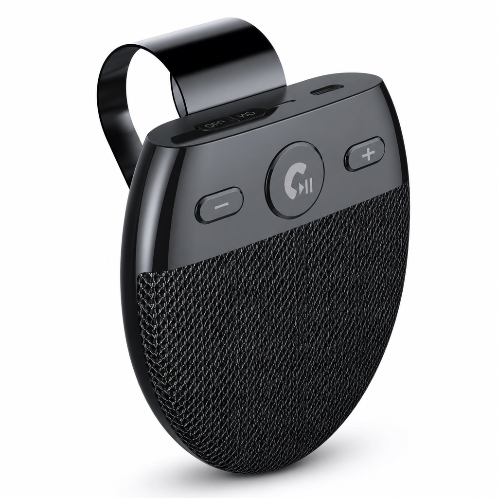📢📢 50% RABAT🚗SP11 Bluetooth-håndfri højttaler til bilens solskærm – vibrationsaktiveret automatisk start, A2DP-understøttelse og stemmemeddelelse med nummeroplysning