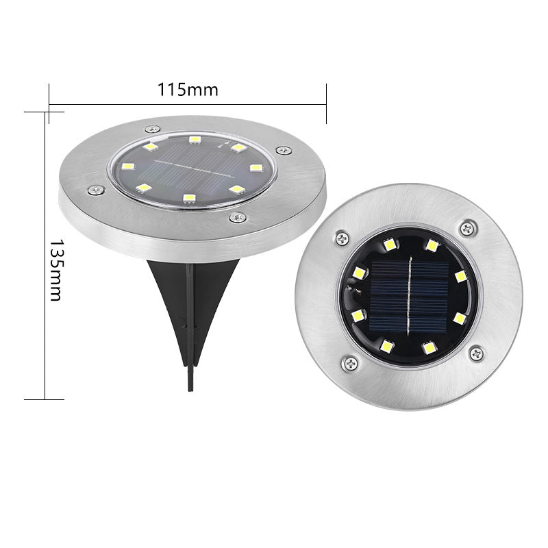 8-LED solcelle-marklamper til haven udendørs