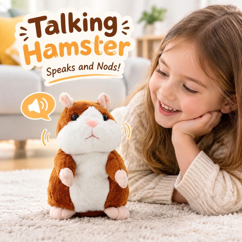 Talende hamsterplys, gentager stemmer og nikker med hovedet 🐹✨✅💥