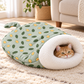 🐾50 % RABAT! 🛏️ Halvlukket varm soveseng til kæledyr – vindtæt, plysset og hyggelig seng til katte og små hunde, blød rede til vinterlure 🌨️