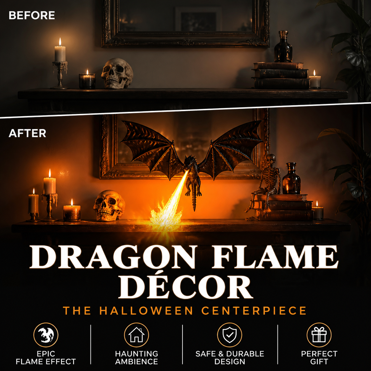 🔥Drageflamme-dekoration | Uhyggelig Halloween-dekoration – et must-have