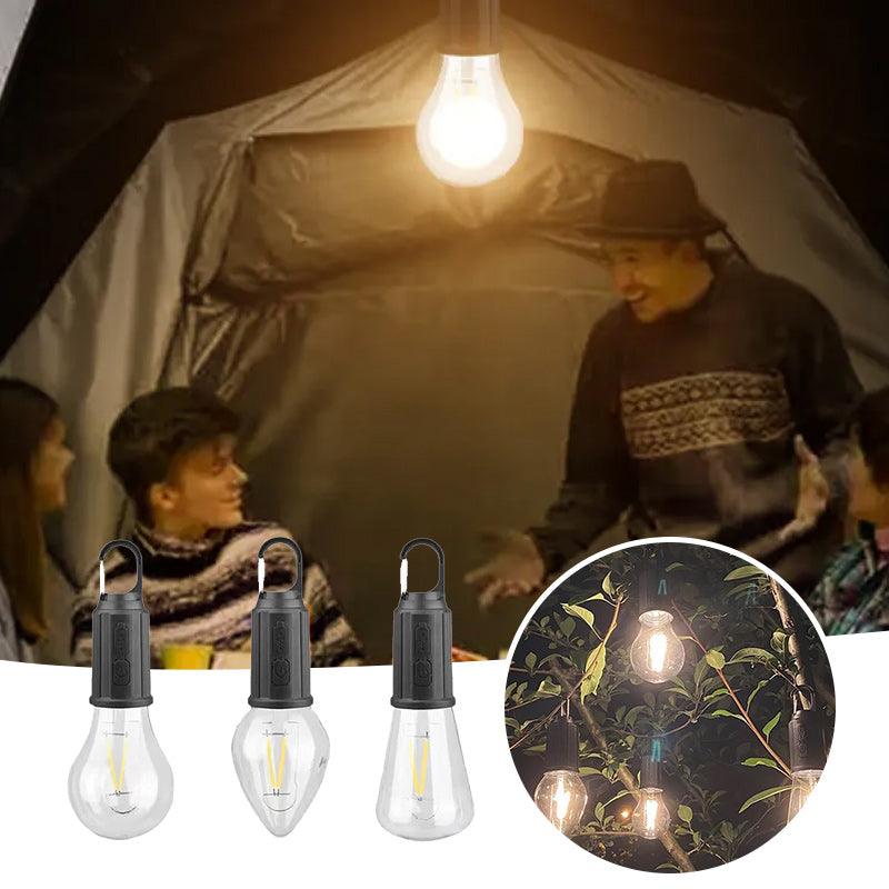 ✨ Tidsbegrænset tilbud 🔥 Udendørs retro pærelampe til camping med ophæng og Type-C-opladning
