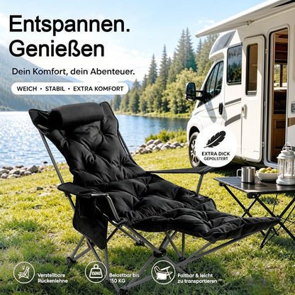 🪑 Bærbar justerbar klapstol til udendørs brug – let, stabil & alsidig – ideel til have, camping, strand eller terrasse – nem transport og opsætning 🏕️✨