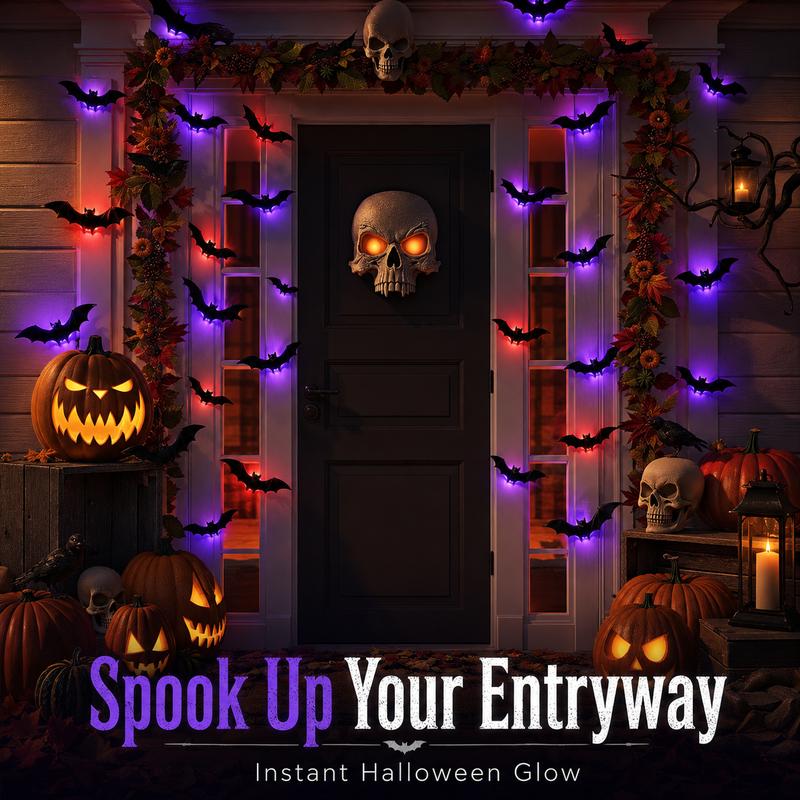 🦇 Halloween-dekoration: 3D LED-væglampe formet som en flagermus