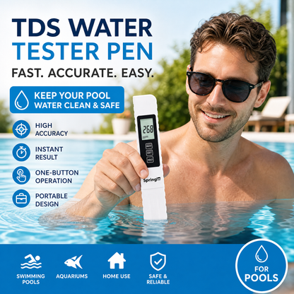 ✨ 3-i-1 TDS-vandkvalitetstester – måler pH, klor og hårdhed med LCD-display til svømmebassiner og akvarier 🌊📱