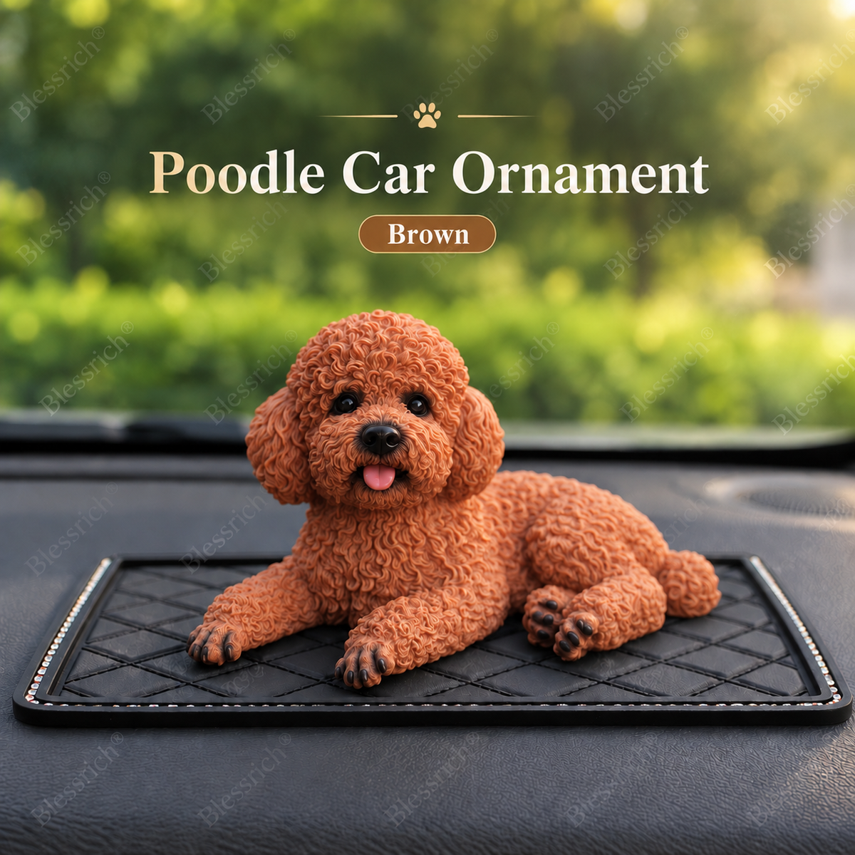 Puddel-bilpynt – sød dekoration til instrumentbrættet 🐶✨