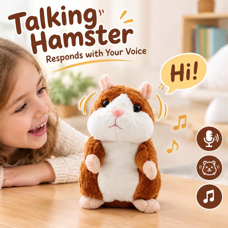 Talende hamsterplys, gentager stemmer og nikker med hovedet 🐹✨✅💥