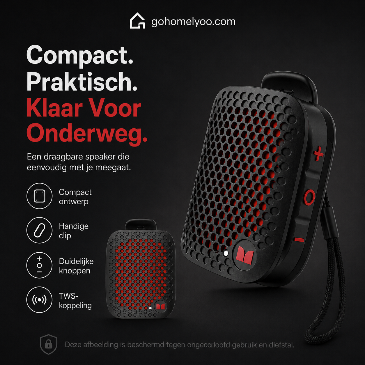 Vandtæt Bluetooth-cykelhøjttaler med monteringsbeslag