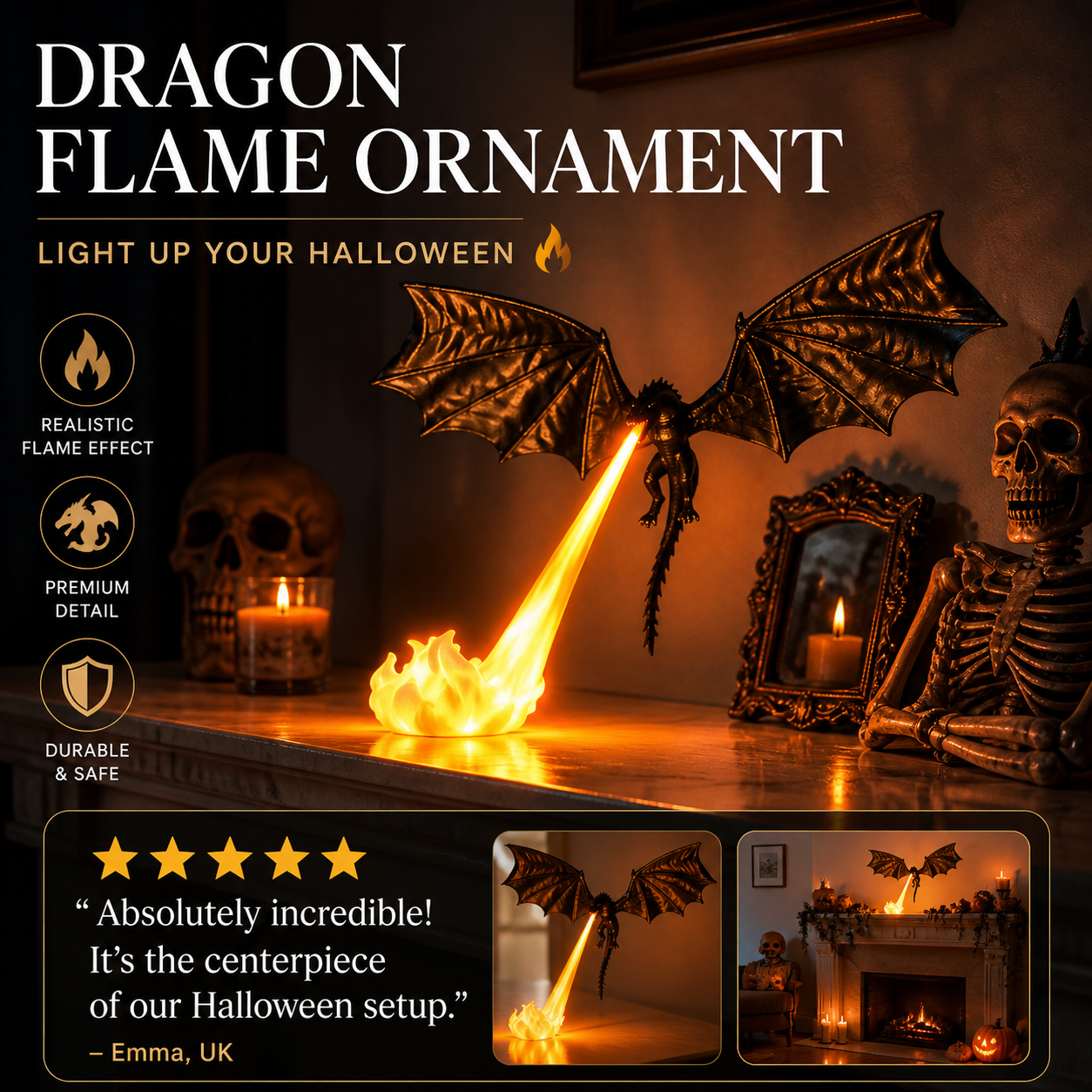 🔥Drageflamme-dekoration | Uhyggelig Halloween-dekoration – et must-have