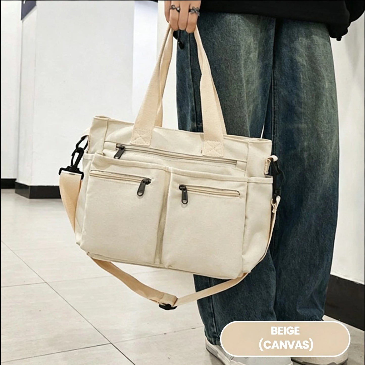 💥💥SALGSFAVORIT – OVER 50.000+ SOLGT!👜Vintage ensfarvet skuldertaske