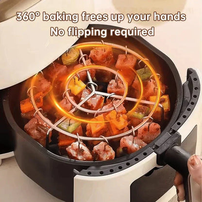 Gratis varmebestandige handsker i begrænset tid🥩Lodret kebabgrill til airfryer + gratis varmebestandige handsker 🍤