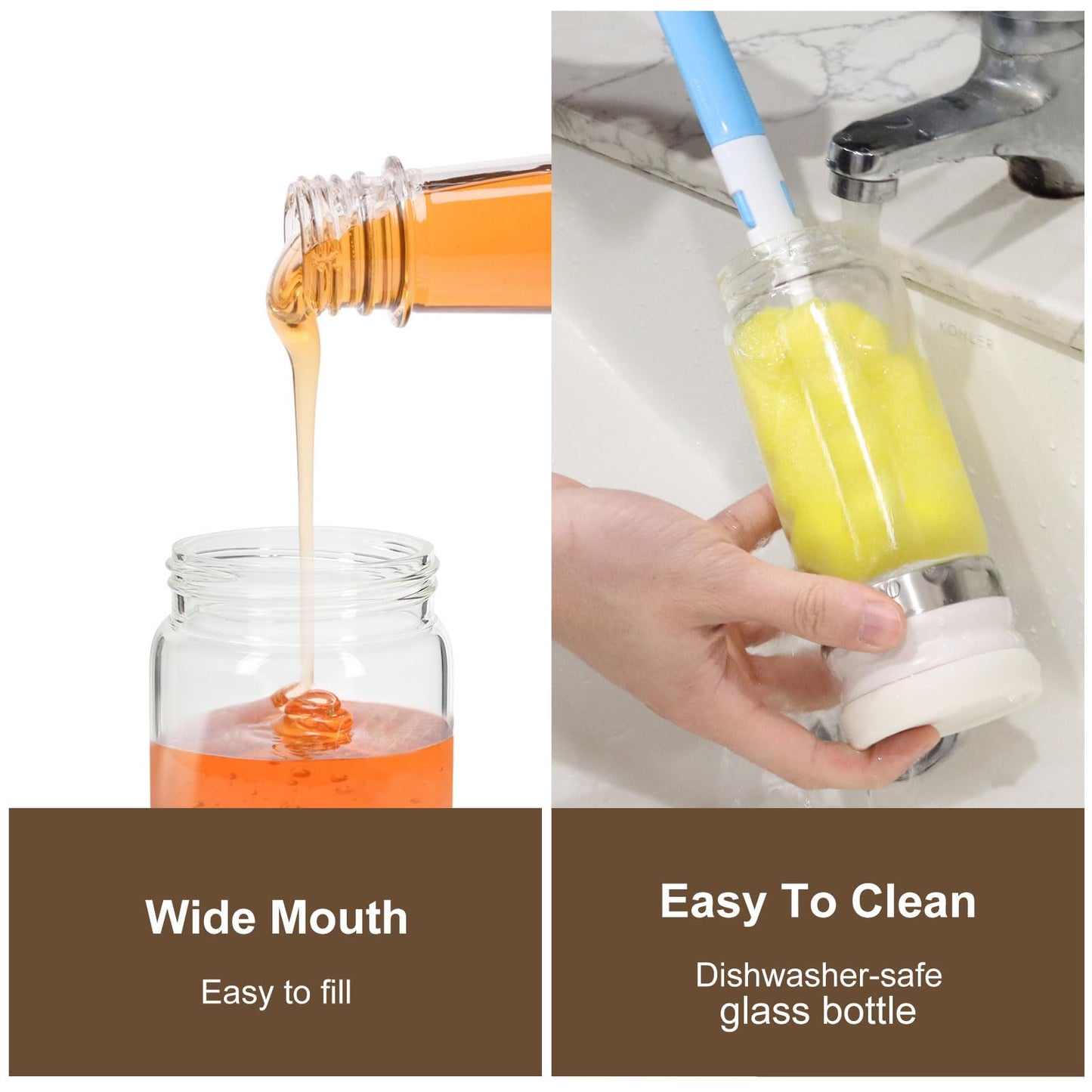 💥SIDSTE DAGSUDSALG 60% RABAT🍯✨ 237 ml drypfri honning- og sirupdispenser i glas