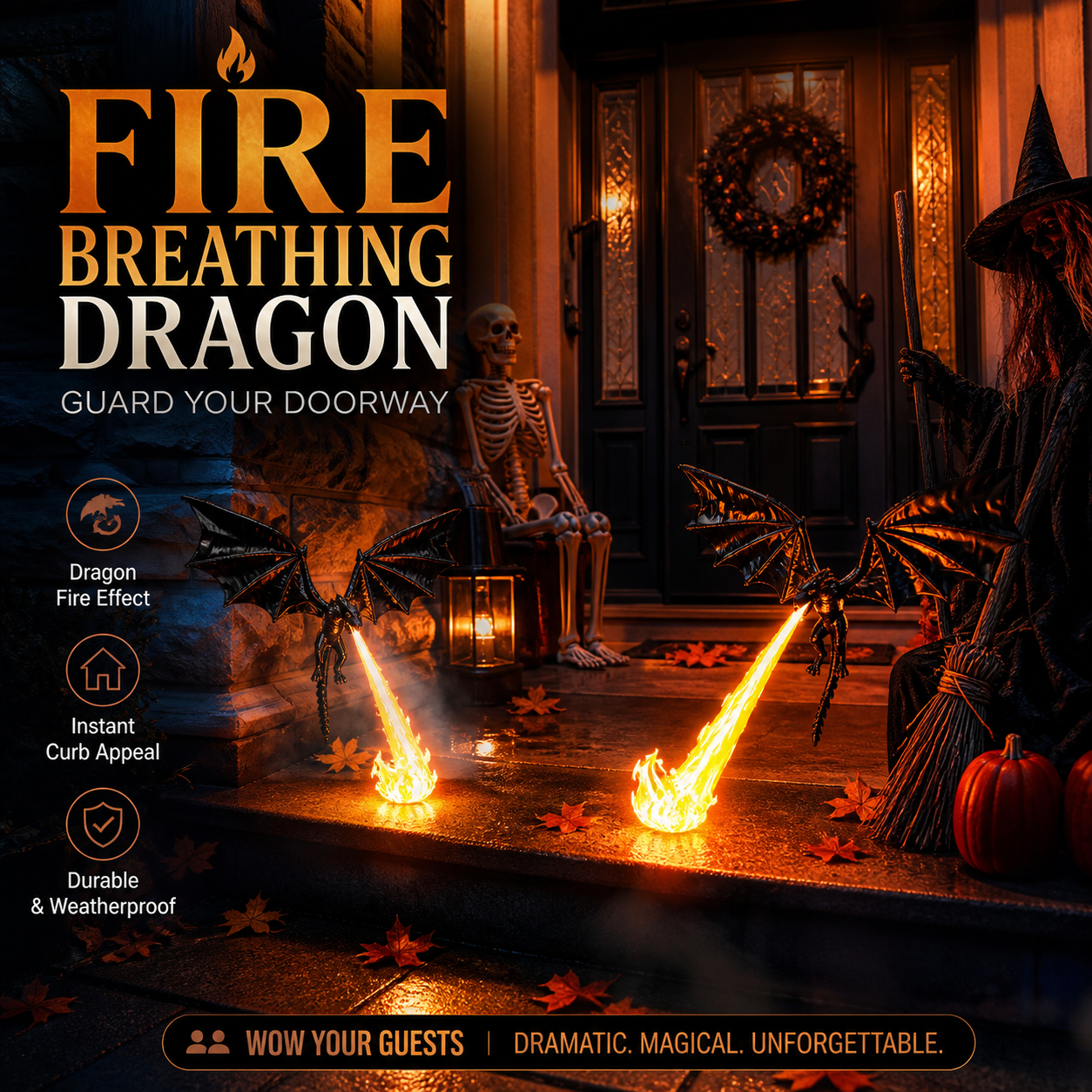 🔥Drageflamme-dekoration | Uhyggelig Halloween-dekoration – et must-have