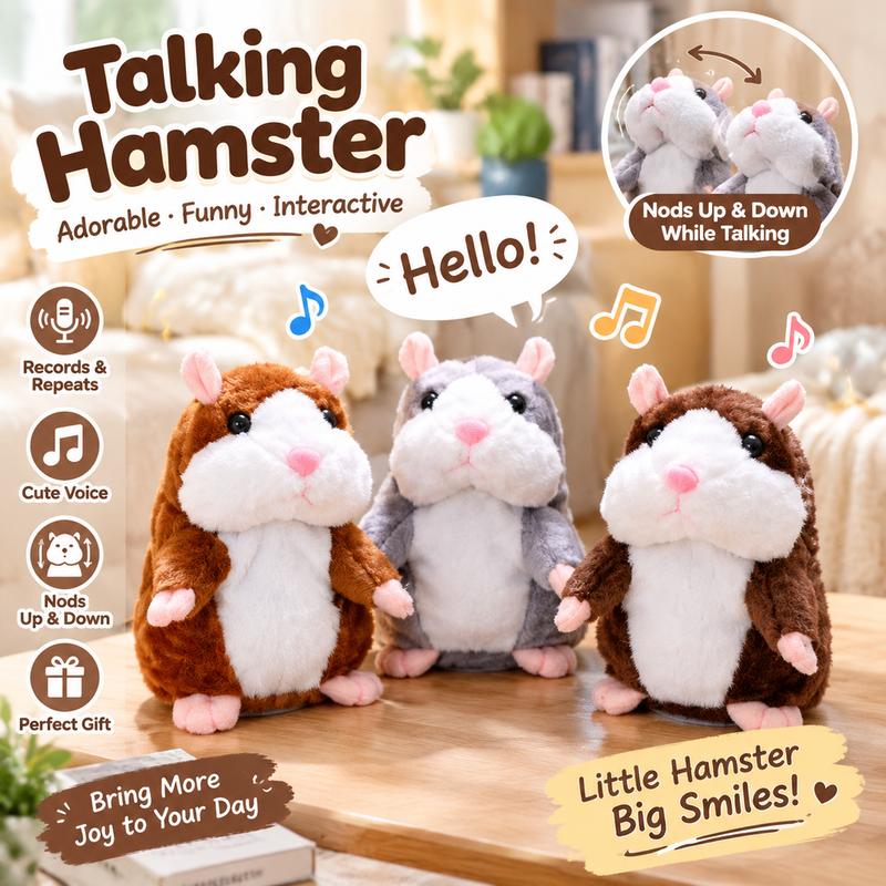 Talende hamsterplys, gentager stemmer og nikker med hovedet 🐹✨✅💥