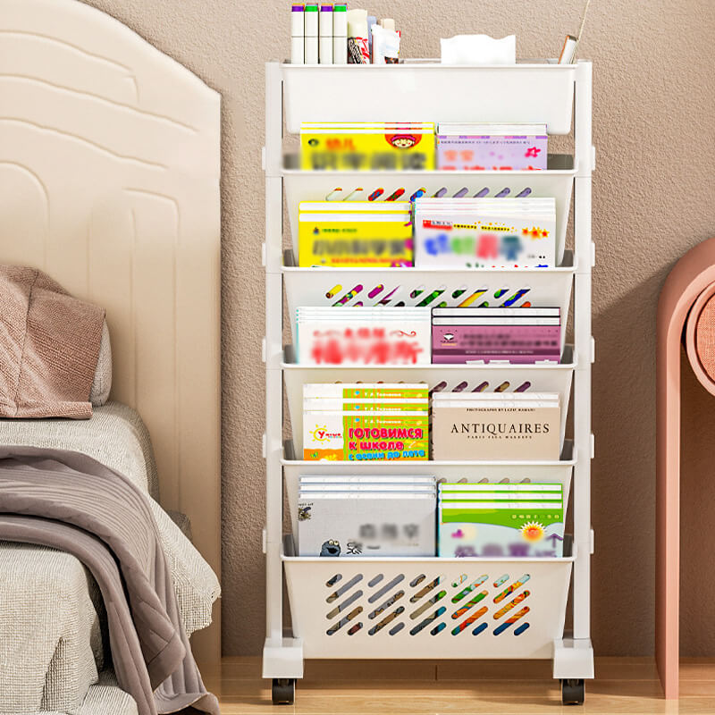 📚 50 % RABAT! 🛒 Mobil bogreol – 5 eller 6 niveauer på hjul ✨