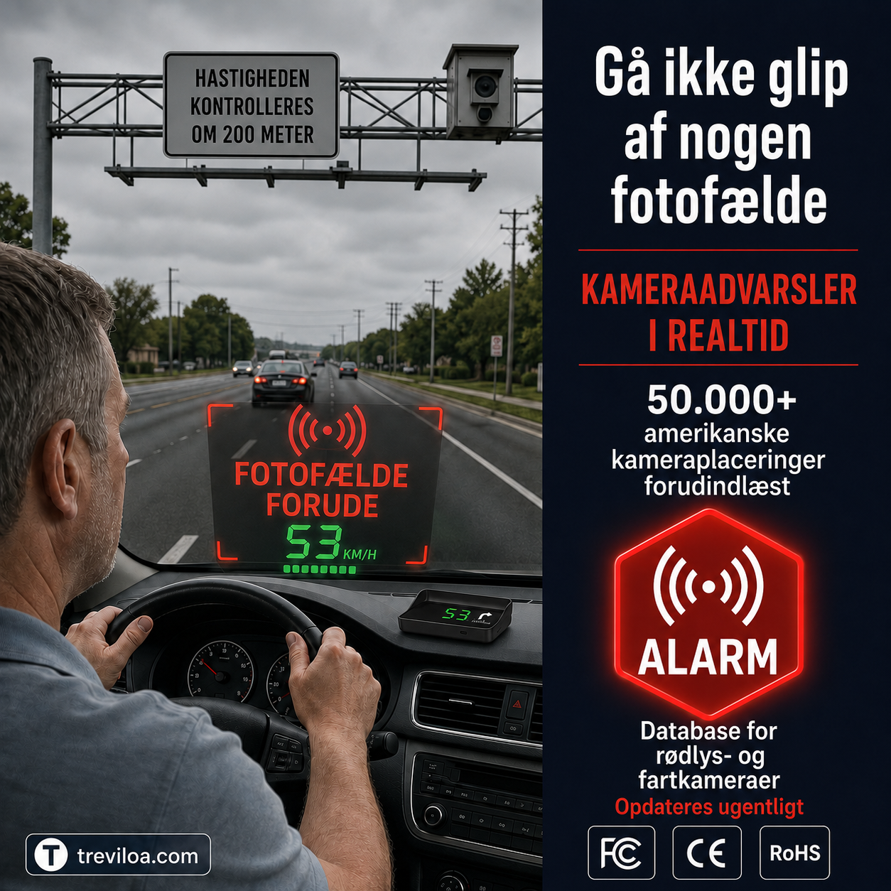 Head-up-display (HUD) Automatisk GPS digital omdrejningstæller