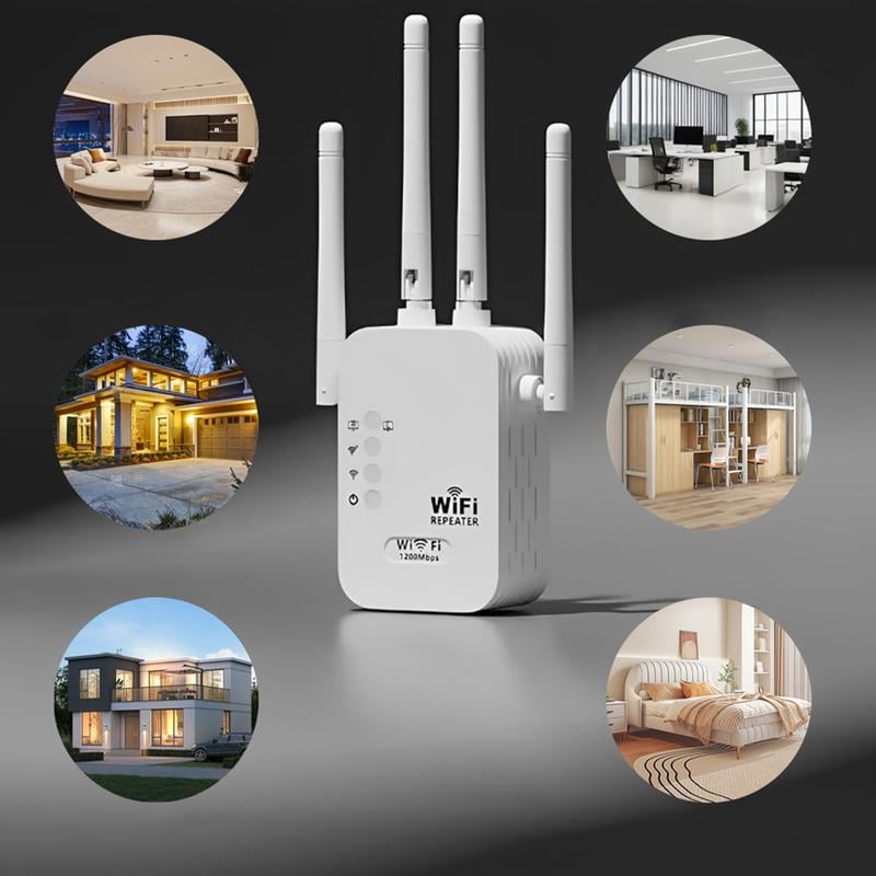 🏠 1200 Mbps WiFi-forstærker – dækker 930 m², 50 enheder og dual band boost 🌐