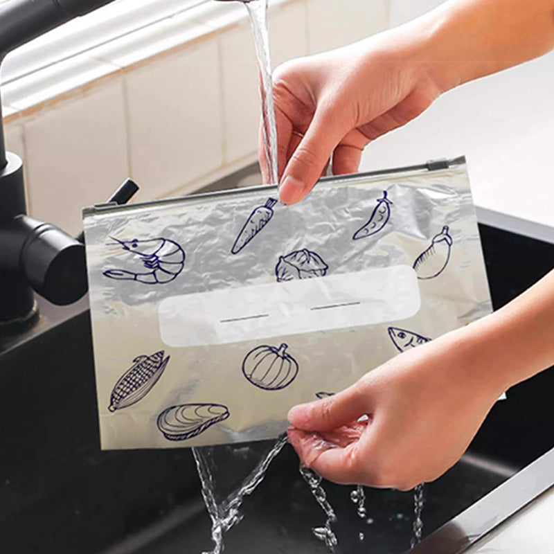🥦Genanvendelige forseglelige opbevaringsposer i aluminiumsfolie