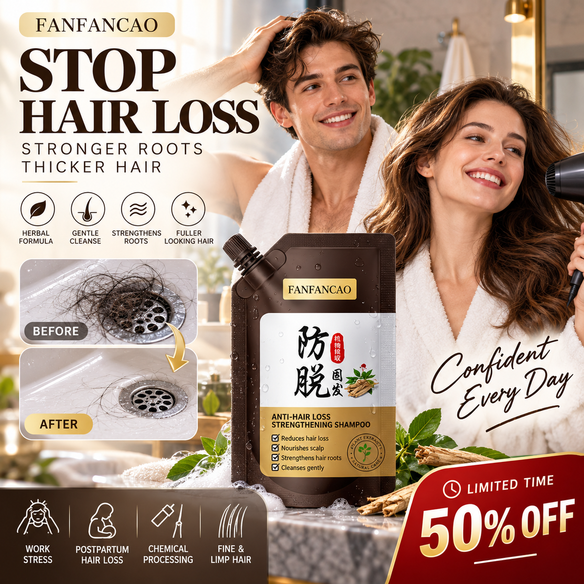 Shampoo mod hårtab