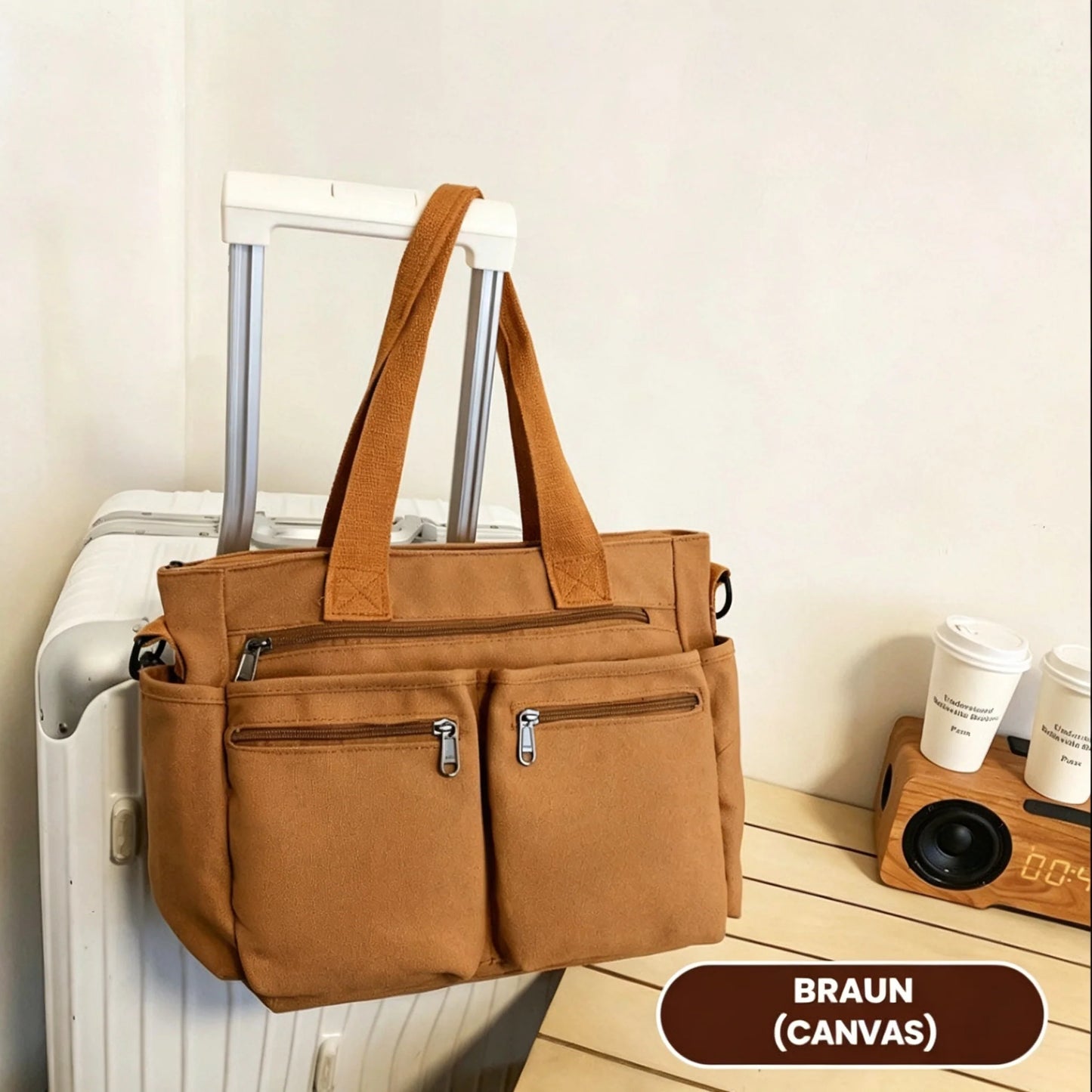 💥💥SALGSFAVORIT – OVER 50.000+ SOLGT!👜Vintage ensfarvet skuldertaske