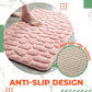 Skridsikker bademåtte i præget blød sten-look med memory foam
