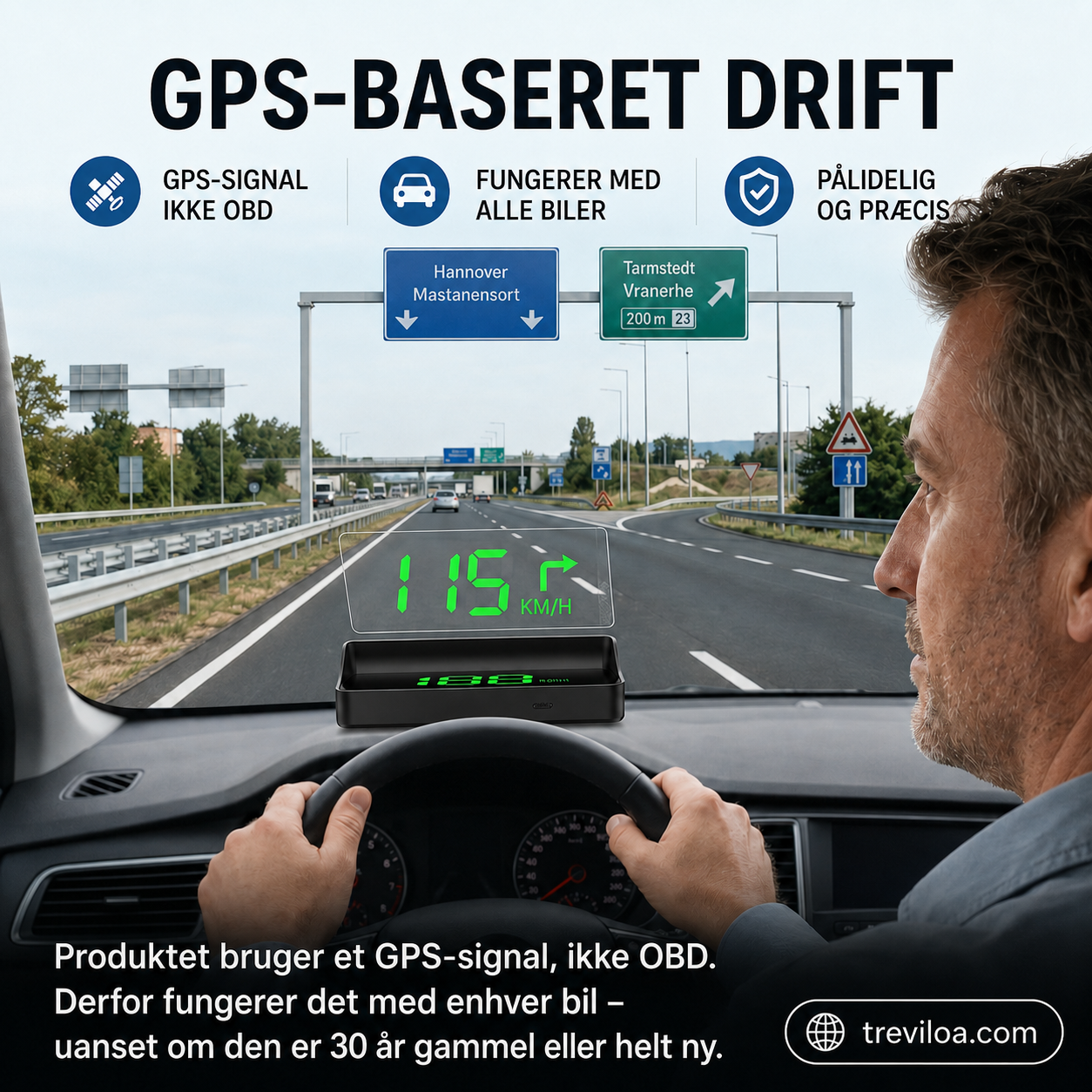 Head-up-display (HUD) Automatisk GPS digital omdrejningstæller