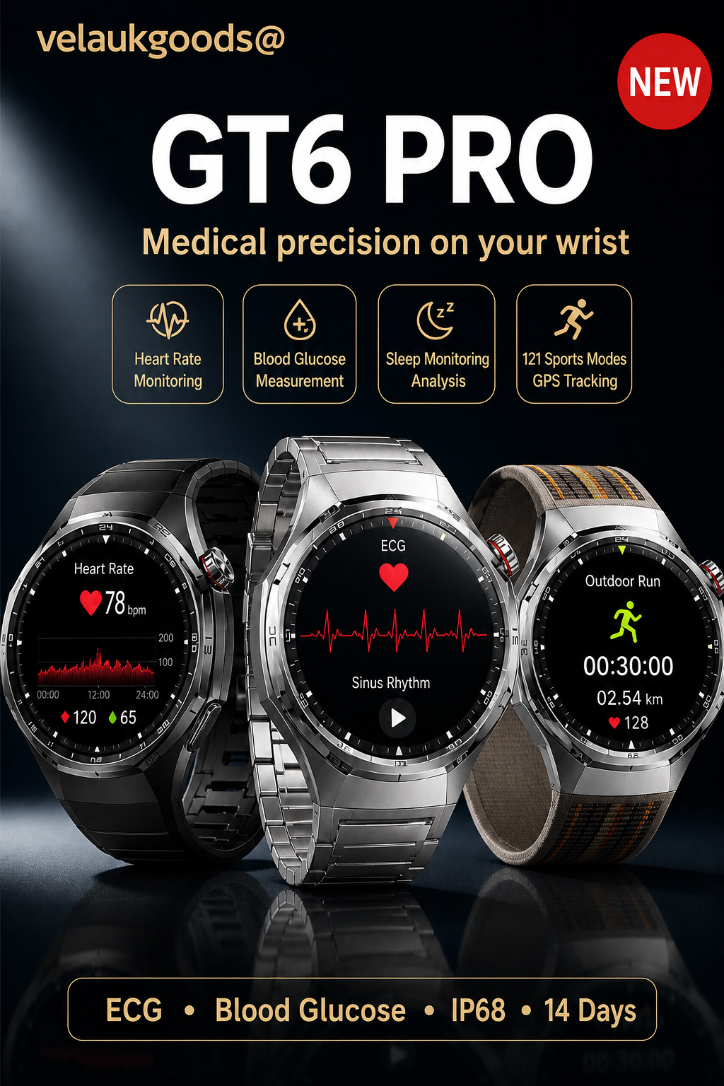 GT6pro smartwatch med Bluetooth-opkald – Bestseller