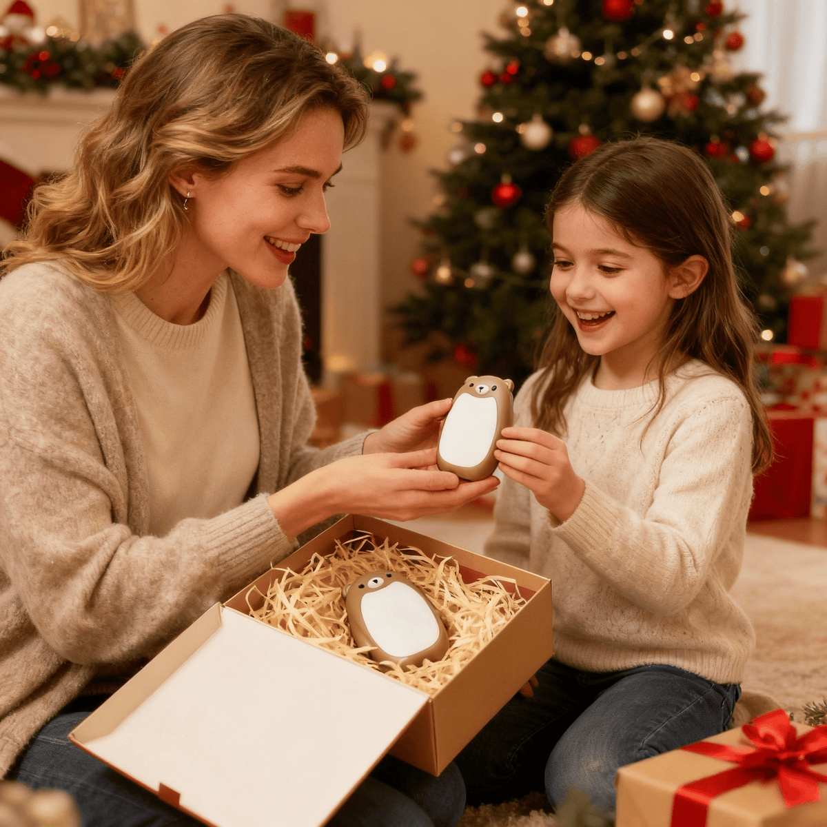 🎁Perfekt gave 🌟 Genopladelige håndvarmere – sødt bjørnedesign
