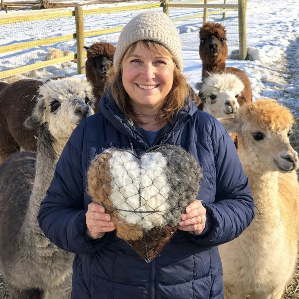 🕊️ Håndlavet fuglerede i alpacafiber formet som et hjerte