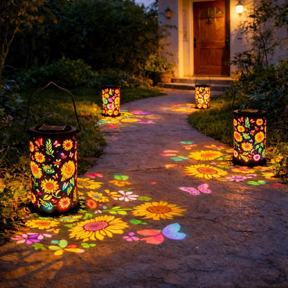 🔥HOT SALE 49% RABAT – 🌞 Farverig Solsikke Glød Solcelle Have Lanterne