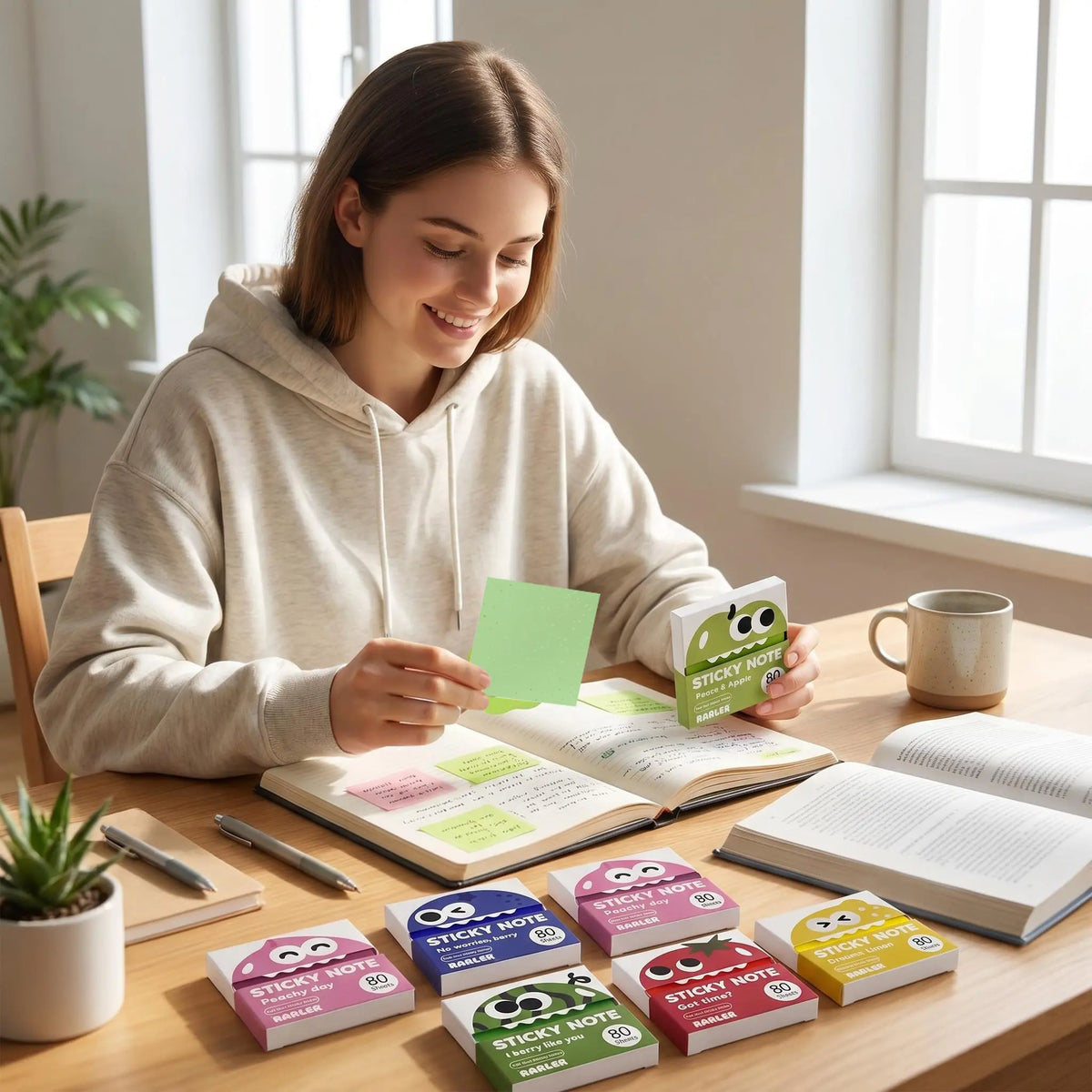 🎁💝70 % RABAT!!! – Klar til jul! 🎄Gennemsigtige glitter-notes med udtræk (inklusive julemotiver og frugtmotiver) – 6 æsker, 80 ark pr. æske