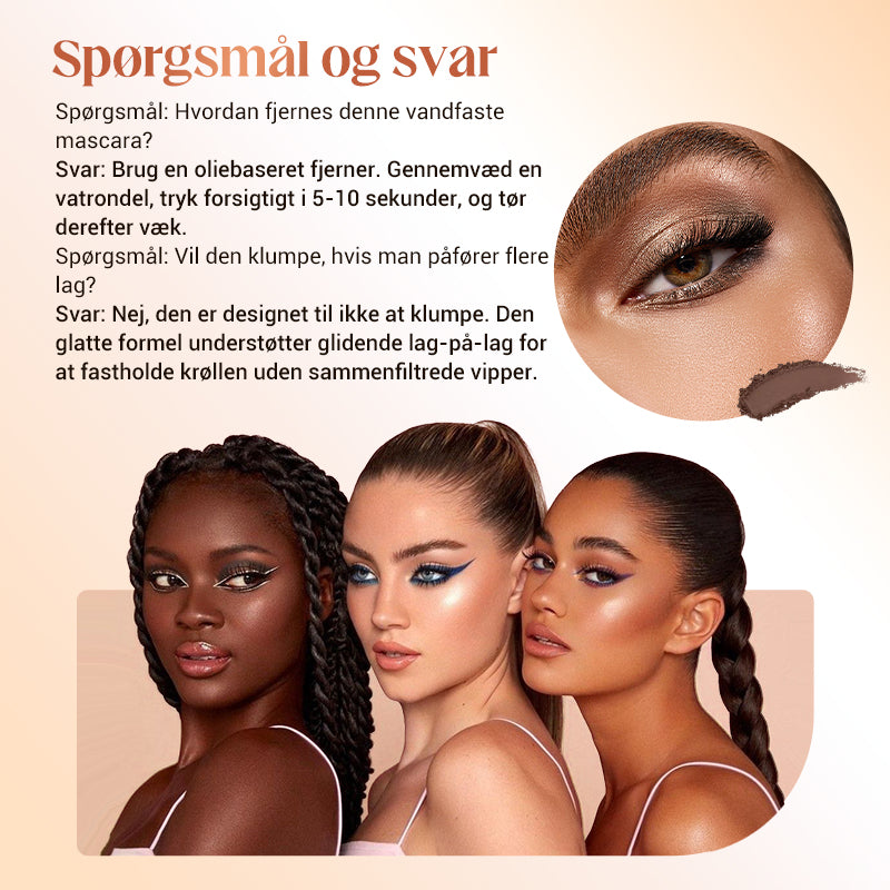 Vandfast Fiber Mascara – Øjeblikkelig Længde og Bukning