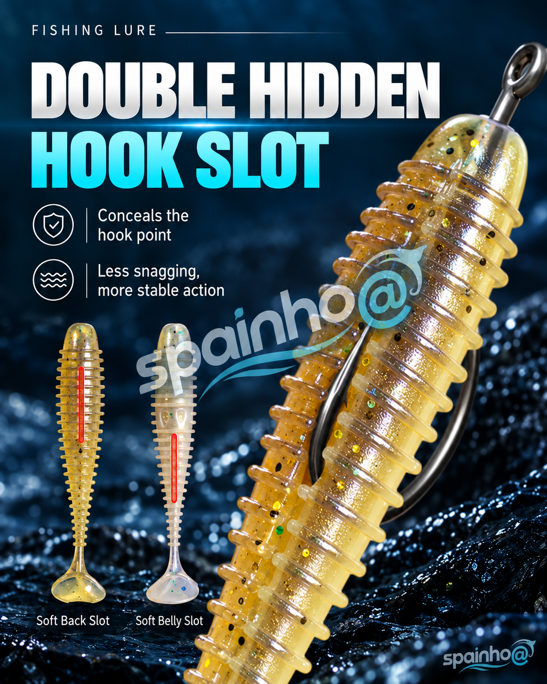 🎣 T-Tail blødt agn med duft | 50 eller 100 stk.
