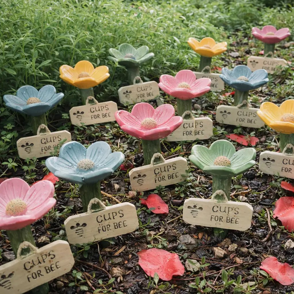 🐝 Blomsterformet bi-vandstation 💧