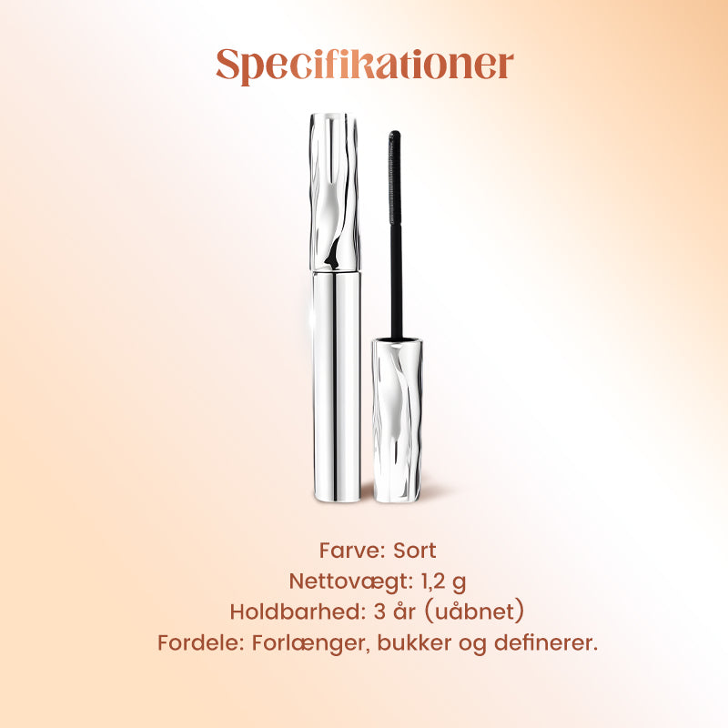 Vandfast Fiber Mascara – Øjeblikkelig Længde og Bukning