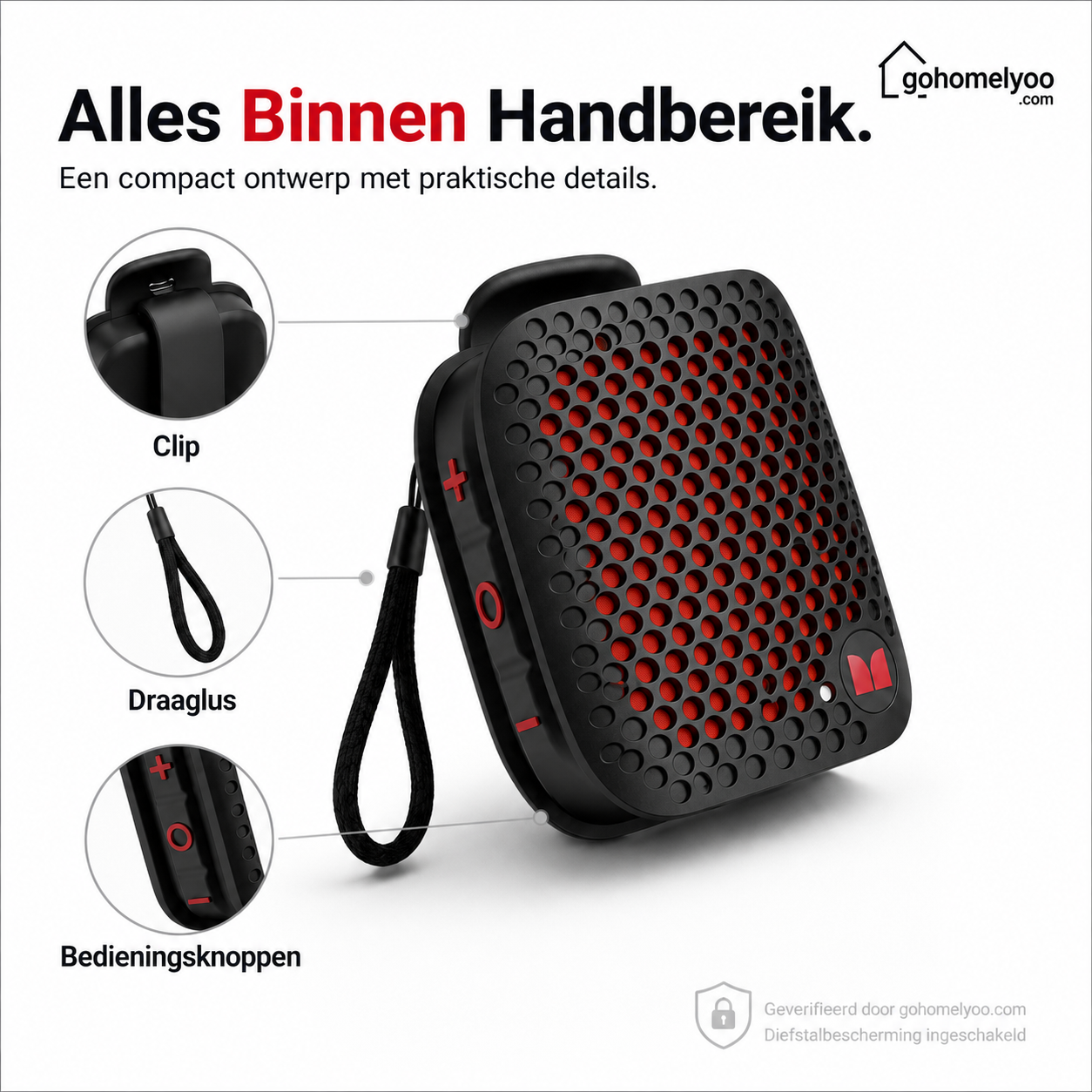 Vandtæt Bluetooth-cykelhøjttaler med monteringsbeslag