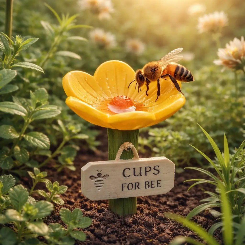 🐝 Blomsterformet bi-vandstation 💧